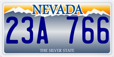 NV license plate 23A766