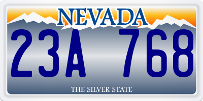 NV license plate 23A768