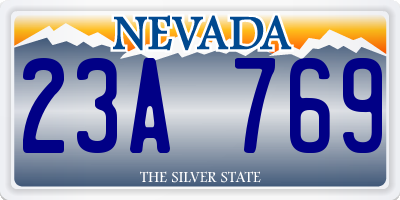 NV license plate 23A769