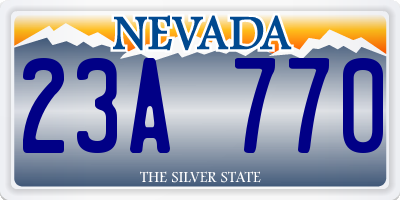 NV license plate 23A770
