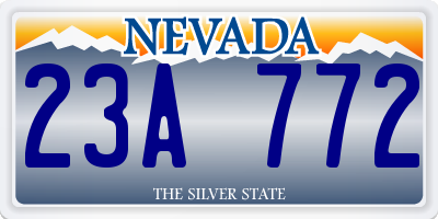 NV license plate 23A772