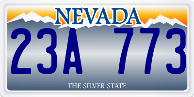 NV license plate 23A773
