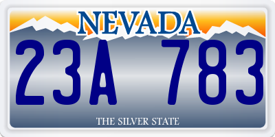 NV license plate 23A783