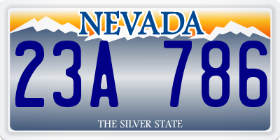 NV license plate 23A786