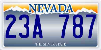 NV license plate 23A787