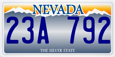 NV license plate 23A792