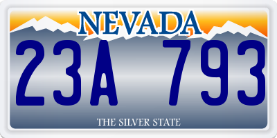 NV license plate 23A793