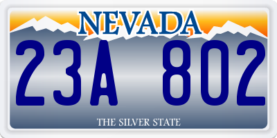 NV license plate 23A802