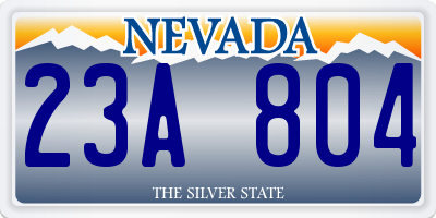 NV license plate 23A804