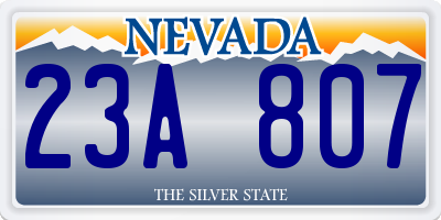 NV license plate 23A807