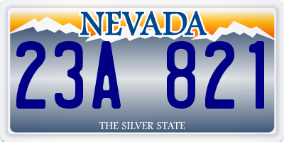 NV license plate 23A821
