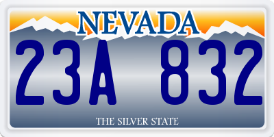 NV license plate 23A832