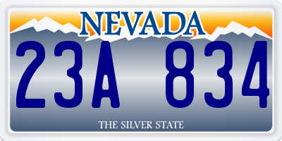 NV license plate 23A834