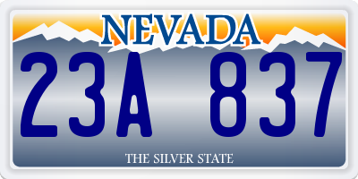 NV license plate 23A837