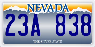 NV license plate 23A838