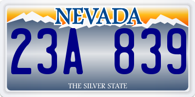 NV license plate 23A839