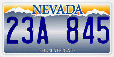 NV license plate 23A845