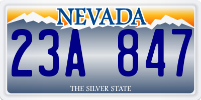 NV license plate 23A847