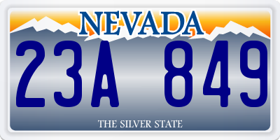 NV license plate 23A849