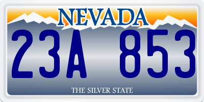NV license plate 23A853