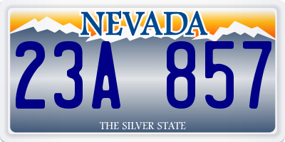 NV license plate 23A857