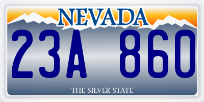 NV license plate 23A860