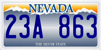 NV license plate 23A863