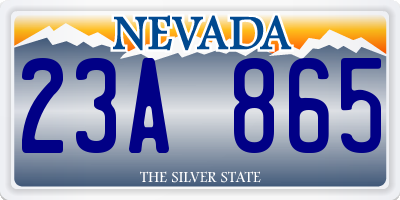 NV license plate 23A865