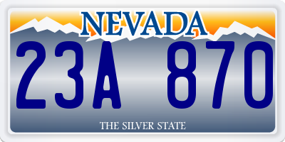 NV license plate 23A870