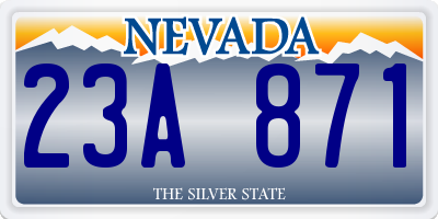 NV license plate 23A871