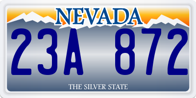 NV license plate 23A872