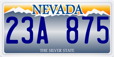 NV license plate 23A875