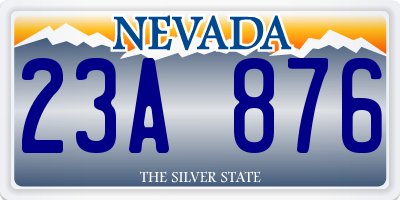 NV license plate 23A876