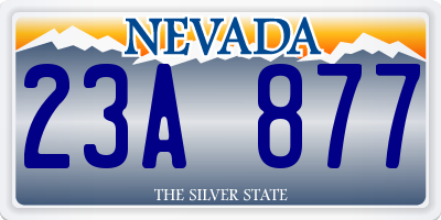 NV license plate 23A877