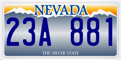 NV license plate 23A881