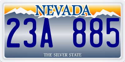 NV license plate 23A885