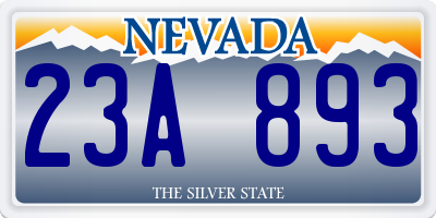 NV license plate 23A893