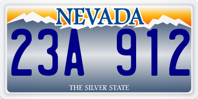 NV license plate 23A912