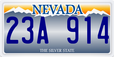 NV license plate 23A914