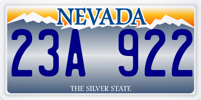 NV license plate 23A922