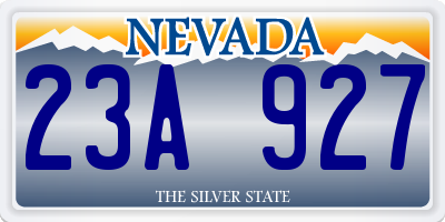 NV license plate 23A927