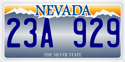 NV license plate 23A929