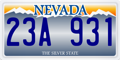 NV license plate 23A931