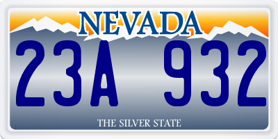 NV license plate 23A932