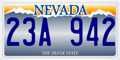 NV license plate 23A942
