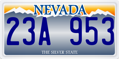 NV license plate 23A953
