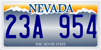 NV license plate 23A954