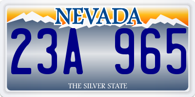 NV license plate 23A965