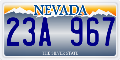 NV license plate 23A967