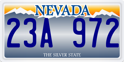 NV license plate 23A972